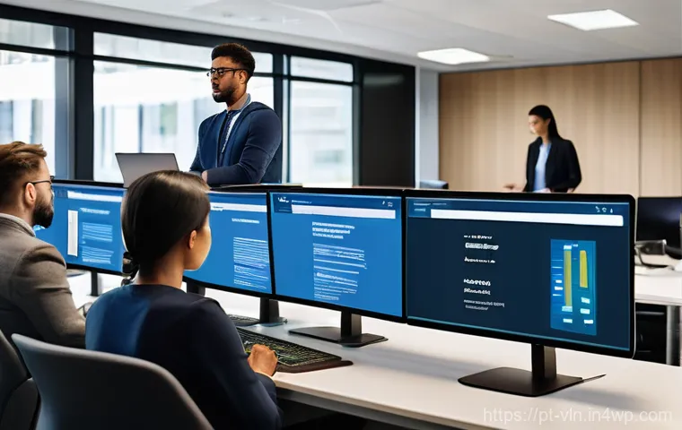 취약점 관리와 보안 감사의 관계 - **Prompt:** A focused, professional cybersecurity auditor, portrayed as a woman with sharp, intellig...